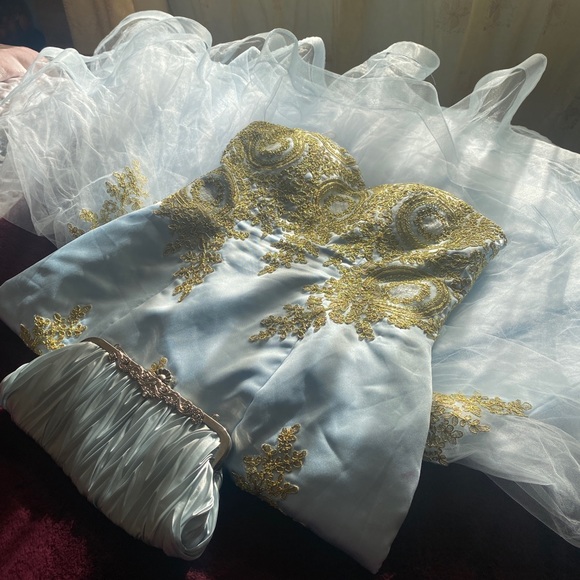 Stunning Sky Blue Mermaid Dress - Picture 3 of 9